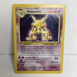 Alakazam 1/102 Base Set Holo Rare Vintage 1999 Pokemon Card - Image 1