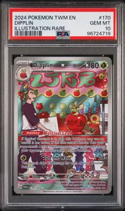 2024 POKEMON TWM EN-TWILIGHT MASQUERADE ILLUSTRATION RARE #170 DIPPLIN PSA 10 - Image 1