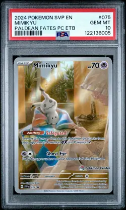 PSA 10 Pokemon Center Stamp Mimikyu Scarlet & Violet Paldean Fates Promo 075 EN - Image 1