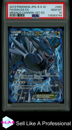 FA/DIALGA EX MEGALO CANNON-1ST ED. POKEMON JAP BLCK & WHITE 2013 080 PSA 10 - Image 1