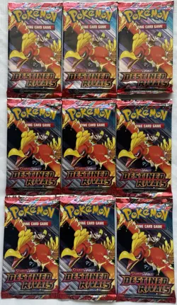 Pokemon TCG Destined Rivals Sealed Booster Packs Lot of (9) New #1 - Image 1