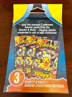 Pokemon TCG - Surging Sparks - 3 Pack Boosters - Factory Sealed - Image 2