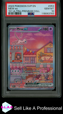 MEW EX 151 ULTRA-PREMIUM COLL POKEMON SVP EN-SV BLACK STAR PROMO 2023 053 PSA 10 - Image 1