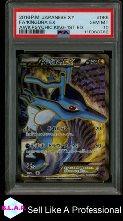 FA/KINGDRA EX AWK.PSYCHIC KING-1ST ED. POKEMON JAP XY 2016 085 PSA 10 - Image 1