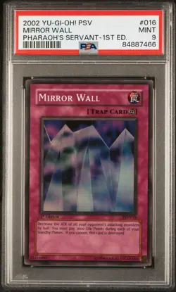 Yugioh PSA 9 Mirror Wall PSV-016 1st Edition Super Rare - Image 1
