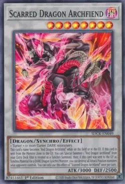 Yugioh! LP Scarred Dragon Archfiend - SDCK-EN049 - Super Rare - 1st Edition Ligh - Image 1
