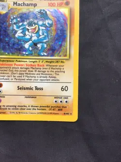 Pokemon Cards: Base Set Rare Holo: Machamp 8/102 - Image 5