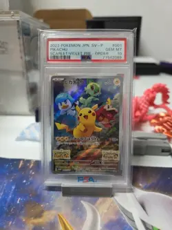 PSA 10 GEM MINT Pikachu 001/SV-P Scarlet & Violet Promo Japanese Pokemon Card - Image 1