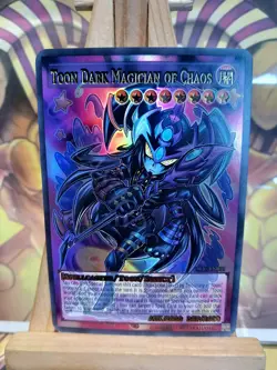 Cartes Toon Dark Magician Of Chaos ACG Waifu Card Holo Anime Yug - Image 1