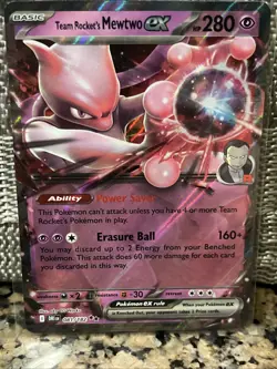 Pokemon TCG Team Rockets Mewtwo EX Double Rare Card 081/182 Destined Rivals - Image 1