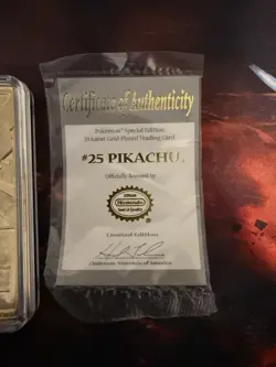 Pokemon 1999 Limited Edition Pikachu Trading Card 23K Gold-Plated, Burger King - Image 4