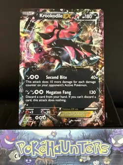 Pokemon Card Krookodile EX XY25 XY Black Star Promo Ultra Rare Played - Image 1