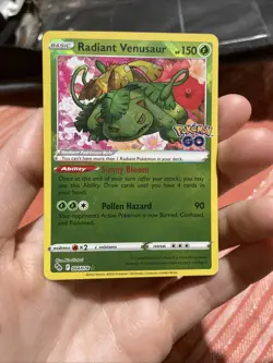 Pokemon Go Radiant Venusaur Reverse Holo Rare Card 004/078 Shiny TCG - Image 1