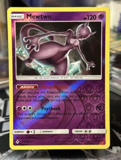 Mewtwo - 75/214 - Pokemon Unbroken Bonds Sun & Moon Reverse Holo Rare Card NM - Image 1