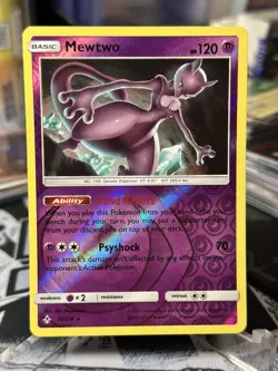 Mewtwo - 75/214 - Pokemon Unbroken Bonds Sun & Moon Reverse Holo Rare Card NM - Image 3