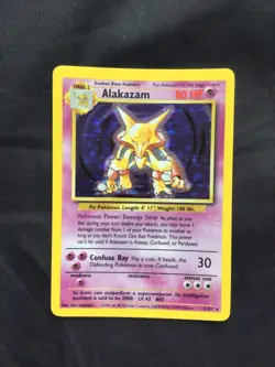 Pokemon Cards: Base Set Rare Holo: Alakazam 1/102 - Image 1