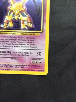 Pokemon Cards: Base Set Rare Holo: Alakazam 1/102 - Image 5