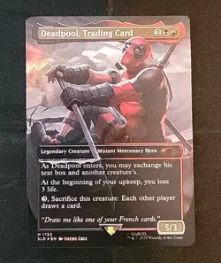 Magic: Deadpool, Trading Card 1753 Rainbow Foil Deadpool Secret Lair MTG NM - Image 1