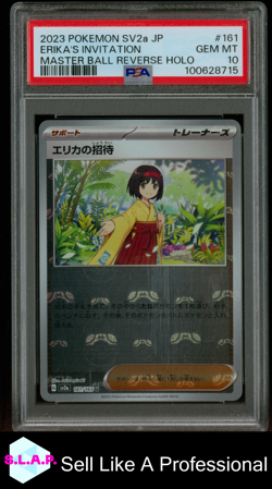 ERIKA'S INVITATION MASTER BALL REVERSE HOLO POKEMON JAP SV2A 151 2023 161 PSA 10 - Image 1