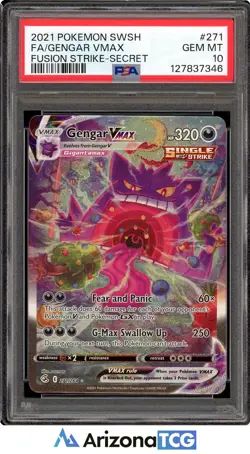 Pokemon 2021 Gengar VMAX 271/264 Alt Art Fusion Strike GEM MINT PSA 10 - Image 1