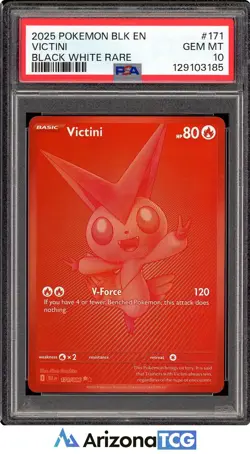 Pokemon 2025 Victini 171/086 Black White Rare Black Bolt GEM MINT PSA 10 - Image 1