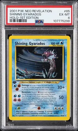 2001 POKEMON NEO REVELATION 1ST ED #65 SHINING GYARADOS-HOLO PSA 6 - Image 1