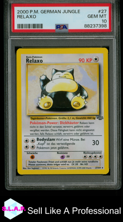 RELAXO POKEMON GERMAN JUNGLE 2000 27 PSA 10 - Image 1