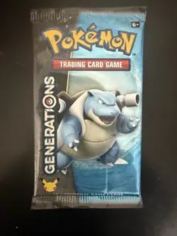2016 Pokemon Generations Expansion, Sealed Blastoise pictured booster pack. - Image 1