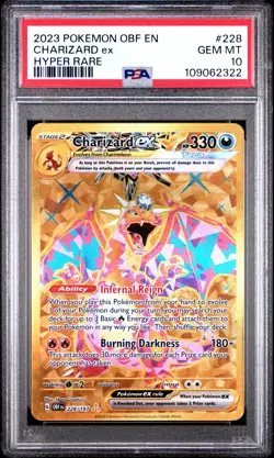 2023 POKEMON OBF EN-OBSIDIAN FLAMES HYPER RARE #228 CHARIZARD EX PSA 10 - Image 1