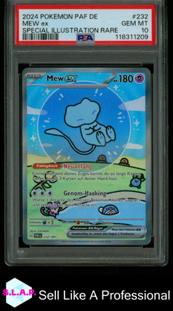 MEW EX SPECI4L ILL RARE POKEMON GER PAF DE-PALDEAN FATES 2024 232 PSA 10 - Image 1