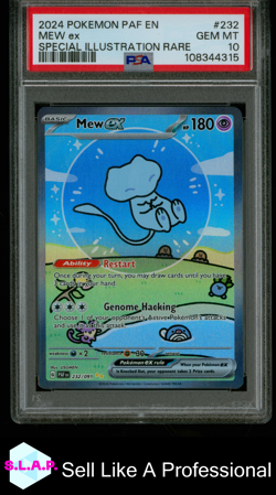 MEW EX SPECI4L ILLUSTRATION RARE POKEMON PAF EN-PALDEAN FATES 2024 232 PSA 10 - Image 1