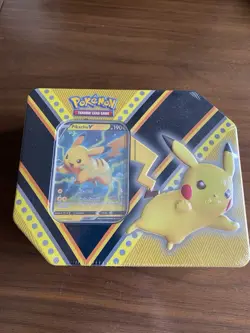 Pokemon TCG V Powers Tin Pikachu Factory Sealed New - Image 1