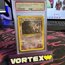 2000 Pokemon Gym Heroes #14 Sabrina's Gengar PSA 1 SWIRL - Image 1