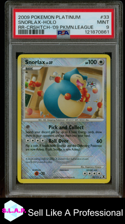 SNORLAX-HOLO RR-CRSHTCH-'09 PKMN.LEAGUE POKEMON PLA RISING RIV 2009 33 PSA 9 - Image 1
