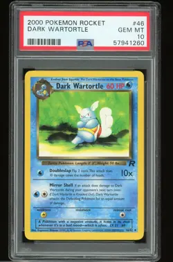 2000 Pokemon Card Team Rocket DARK WARTORTLE PSA 10 GEM MINT 46 / 82 - Image 1