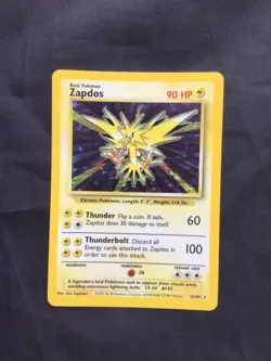 Pokemon Cards: Base Set Rare Holo: Zapdos 16/102 - Image 1