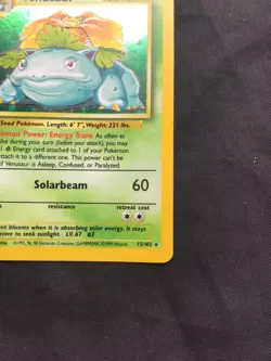 Pokemon Cards: Base Set Rare Holo: Venusaur 15/102 - Image 5