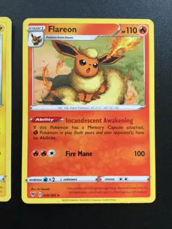 3x Pokemon Eevee, Jolteon & Flareon Rare Card Bundle - Vivid Voltage TCG NM - Image 4