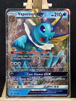 Pokemon TCG Vaporeon GX SM172 Sun Moon Black Star Holo Promo Card - Image 1