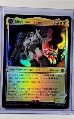 2022 MTG Magic the Gathering BOT Transformers Foil #127 Megatron Tyrant - Image 1