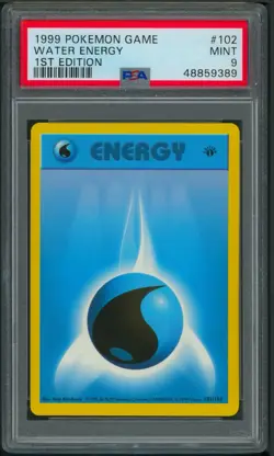 Pokemon 1st edition Base Set Water Energy 102/102 PSA 9 - Image 1