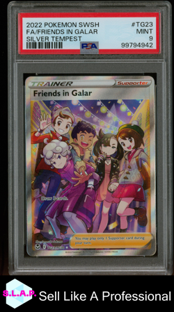 FA/FRIENDS IN GALAR SILVER TEMPEST POKEMON SWSH SILVER TEMPEST 2022 TG23 PSA 9 - Image 1
