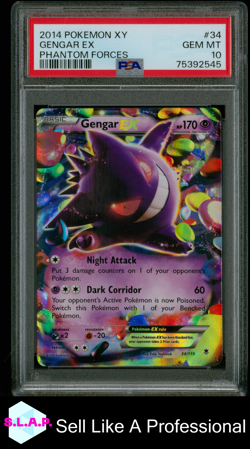 GENGAR EX POKEMON #34 2014 XY PHANTOM FORC3S HOLO ENGLISCH PSA 10 - Image 1