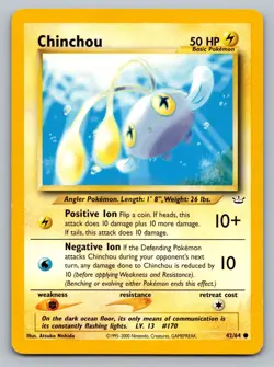 Pokemon TCG Neo Revelation Chinchou #42 - Image 1