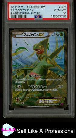 FA/SCEPTILE EX BANDIT RING-1ST ED. POKEMON JAP XY BANDIT RING 2015 082 PSA 10 - Image 1