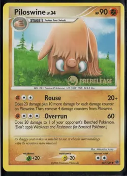 Pokemon Piloswine 46/100 Stormfront Prerelease Promo Light Play - Image 1