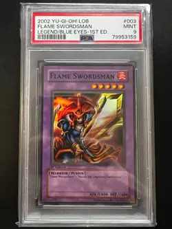 Flame Swordsman LOB-003 Super Rare 1st Edition PSA 9 MINT Yugioh - Image 1