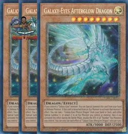 Yugioh! 3x Galaxy-Eyes Afterglow Dragon RA01-EN017 Collector's Rare 1st Ed NM - Image 1