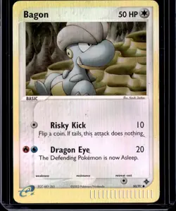 2003 REVERSE HOLO Bagon 50/97 EX Dragon Pokemon Card TCG - Image 1