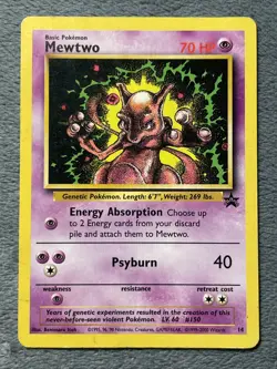 Mewtwo 14 Black Star Promo Vintage WOTC Pokemon Card - Image 1